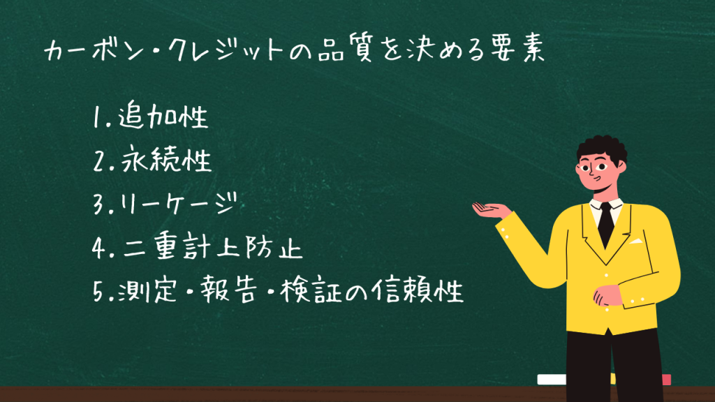 カーボンクレジットの品質を決める要素